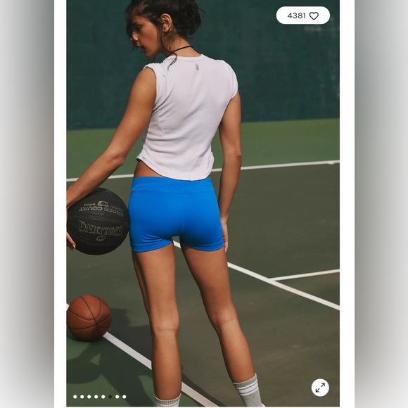 Free People Good Karma Micro Shorts Basic Blue M/L - Picture 4 of 9